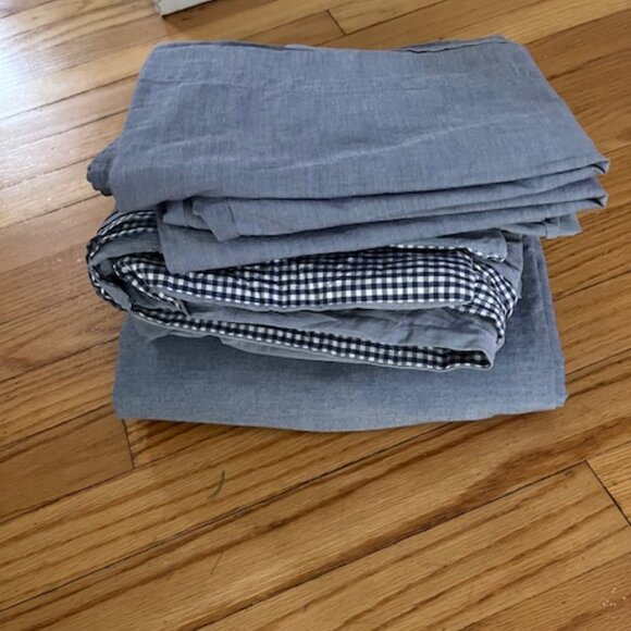 POTTERY BARN KIDS chambray F/Q Duvet, 2 pillow cases, Flat sheet - Picture 1 of 4